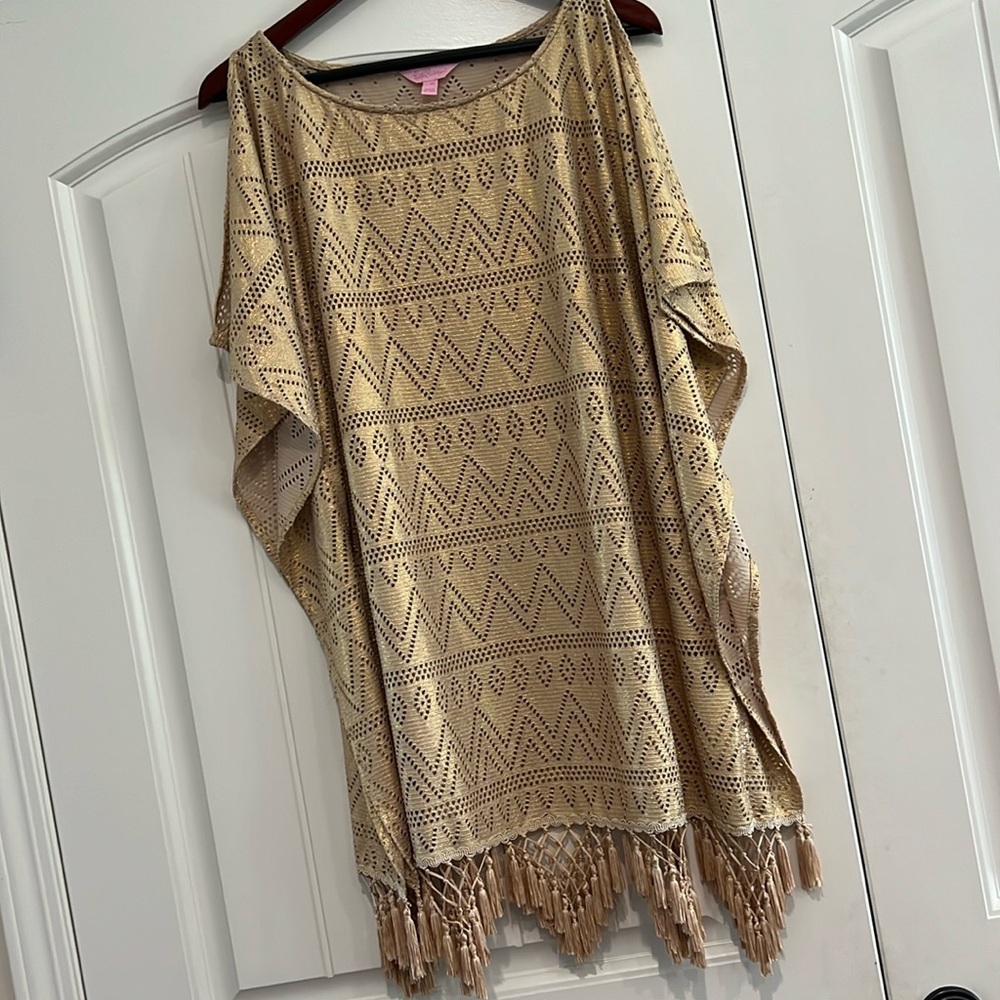 Lilly Pulitzer Tan Crochet Swim Cover-Up